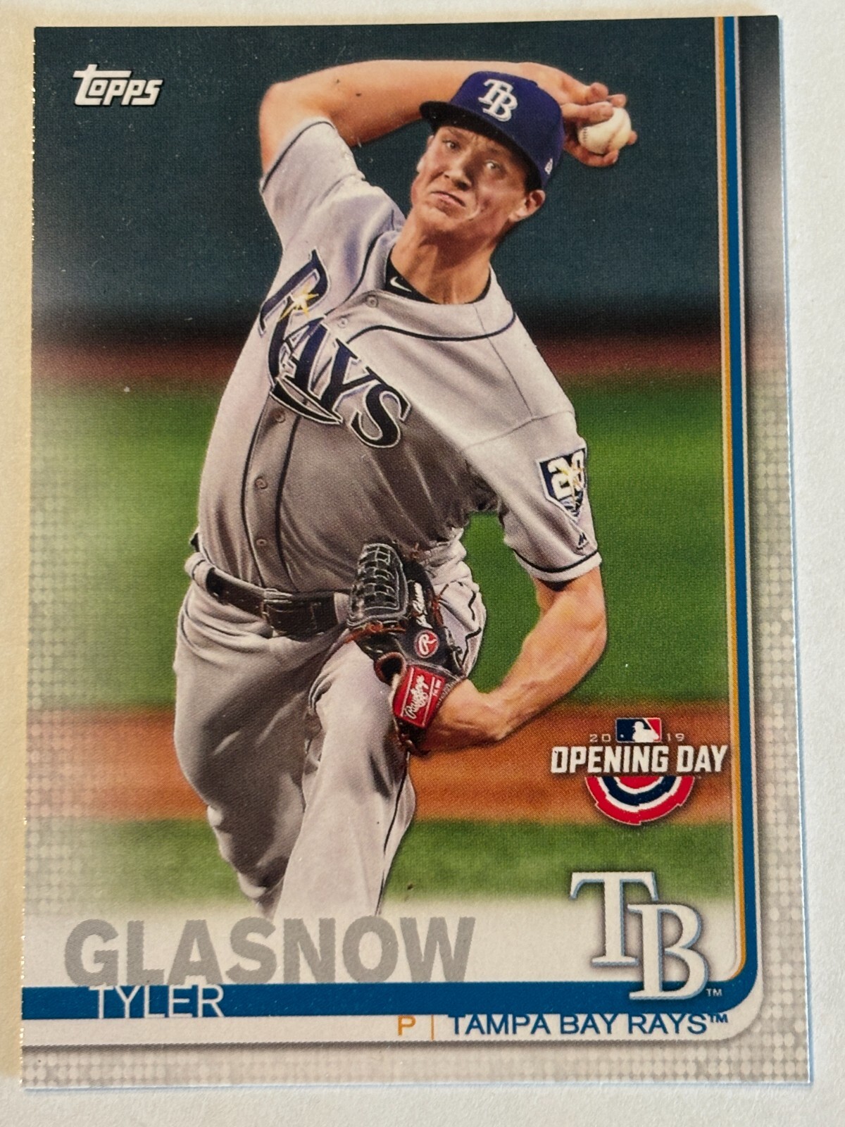 2019 Topps #167 Tyler Glasnow Tampa Bay Rays Opening Day