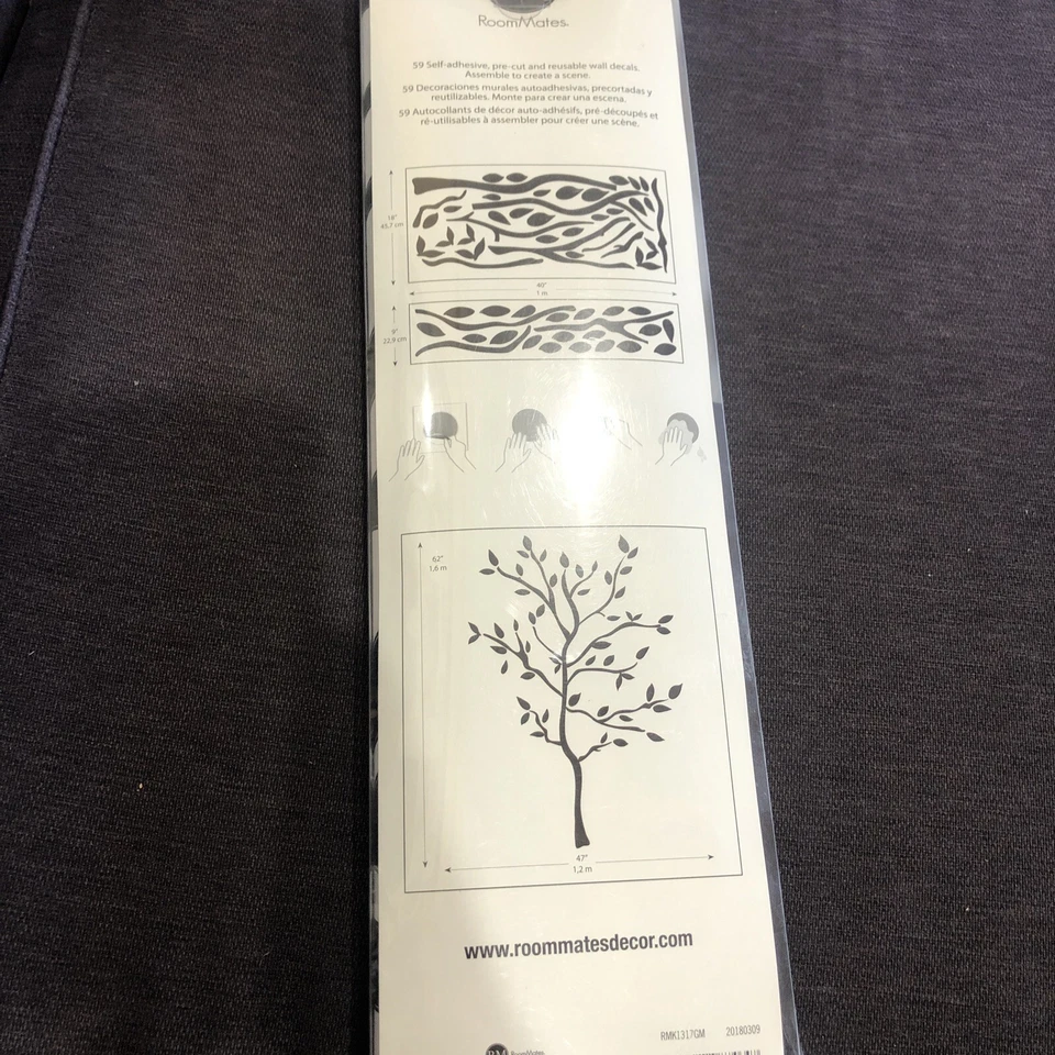 Calcomanías de vinilo murales TREE BRANCHS BiG NEGRAS hojas decoración habitación NUEVO Foto 4 de 4