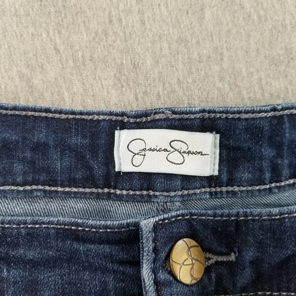 Pantalones de mezclilla Jessica Simpson para mujer talla 14 azul lavado ajuste elástico cómodos Foto 3 de 4