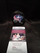 BRANDON DUBINSKY COLUMBUS BLUEJACKETS SIGNED HOCKEY PUCK JSA COA - 1 #