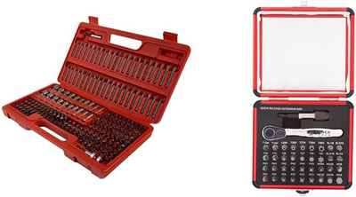 Sunex 9729 Master Bit Set, 208Piece and Sunex 9726 Mini Ratchet and Bit Set, 38-