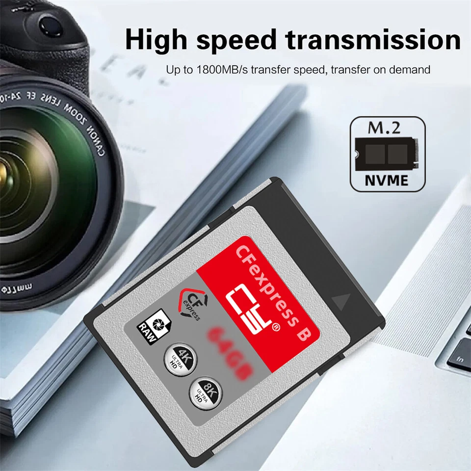 CY CFexpress Type-B Memory Card CFE CFB Adapter Compatible with XS Camera 8K RAW - Image 2 of 4