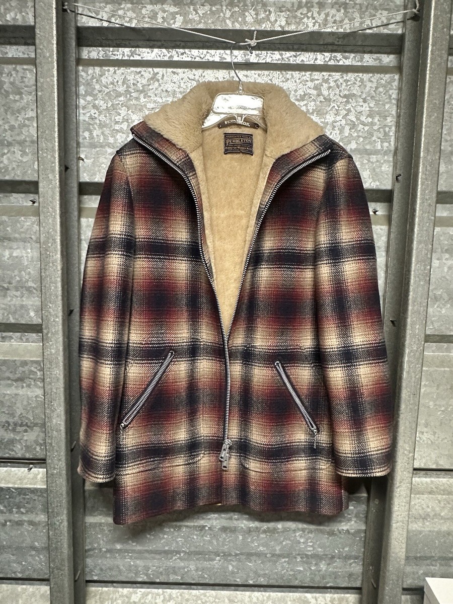 PENDLETON 70’s VINTAGE WOOL JACKET Vintage 70s Pendleton Wool Jacket Top Coat Plaid Quilted