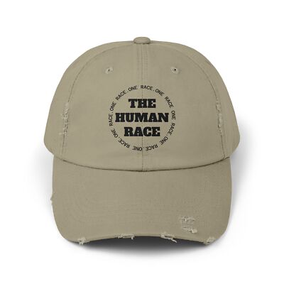 Human Race Distressed Cap, Unisex, Casual Hat, Streetwear Accessory, Everyday