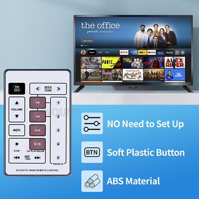 Bose Acoustic Wave Remote Control – Compatible With CD-3000 Music System, White (Open Box, New With Battery)