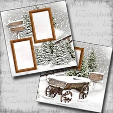 Winter Wagon - 2 Premade Scrapbook Pages - EZ Layout 5792