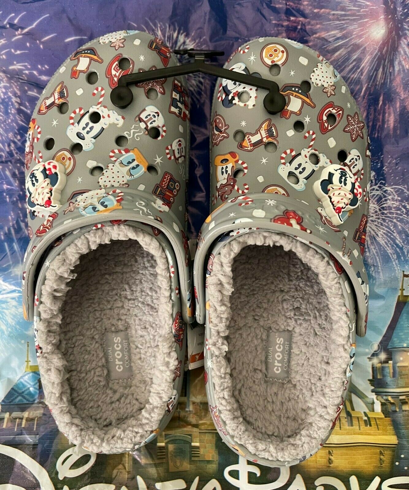 Disney Parks Holiday Clogs Crocs Mickey Mouse & Friends Grey Christmas Shoes  NEW | eBay