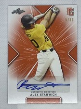 2021 LEAF PERFECT GAME ORANGE ALEX STANWICH PAPER RC AUTO # 5/30