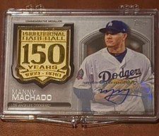 Professional Baseball 150 Years Medallion Manny Machado Auto /10 Padres Orioles