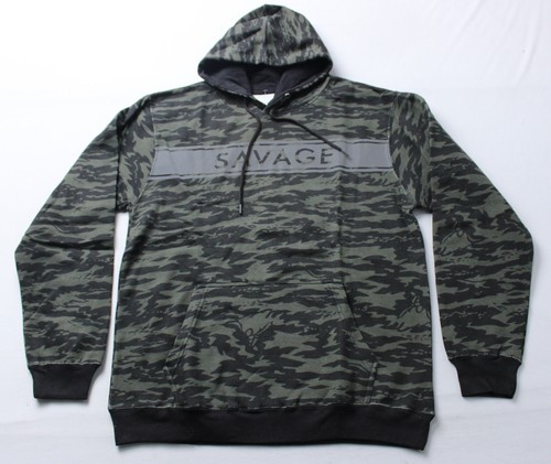 Eighty Eight Men's Camo Long Sleeve Drawstring Savage Hoodie BL1 Black Large NWT - 第 1/3 張圖片