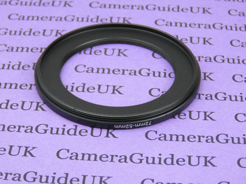 72mm to 52mm 72mm-52mm Stepping Step Down Filter Ring Adapter - Image 2 of 2
