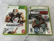 XBOX 360 Lot of  2 Games - EA Madden NFL 12 and 2K Sports NBA 2K9