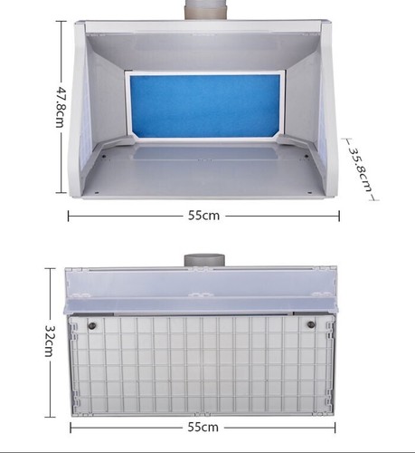 Spray Booth W/Led Light 55Cm Dual Fans HSeng E550BLK Hseng - Picture 2 of 6