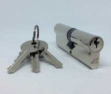 Euro Cylinder Lock for UPVC Doors - Six Pin BSEN1303 - Various Sizes (Chrome) 