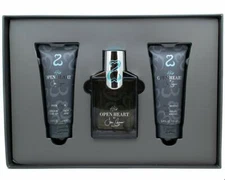 His Open Heart by Jane Seymour for Men 3 Piece Set; Eau De Toilette Spray 3.4 fl