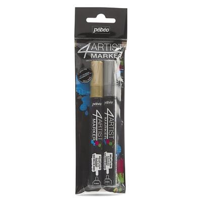 Pebeo 4Artist Marker Gold & Silver Duo Set