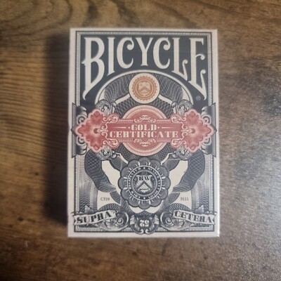 Gold Certificate Bicycle Branded Playing Cards New Kings Wild Project USPCC Deck