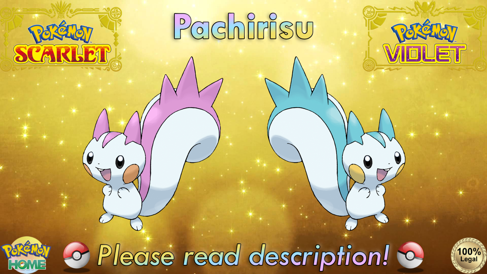 PACHIRISU Shiny 6IV / Pokemon Scarlet and Violet / Competitive