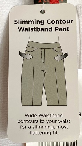 NWT Ruby Rd Stretch White Denim Ankle Pants Contour Waist Turquoise Beading 14 - Picture 10 of 10