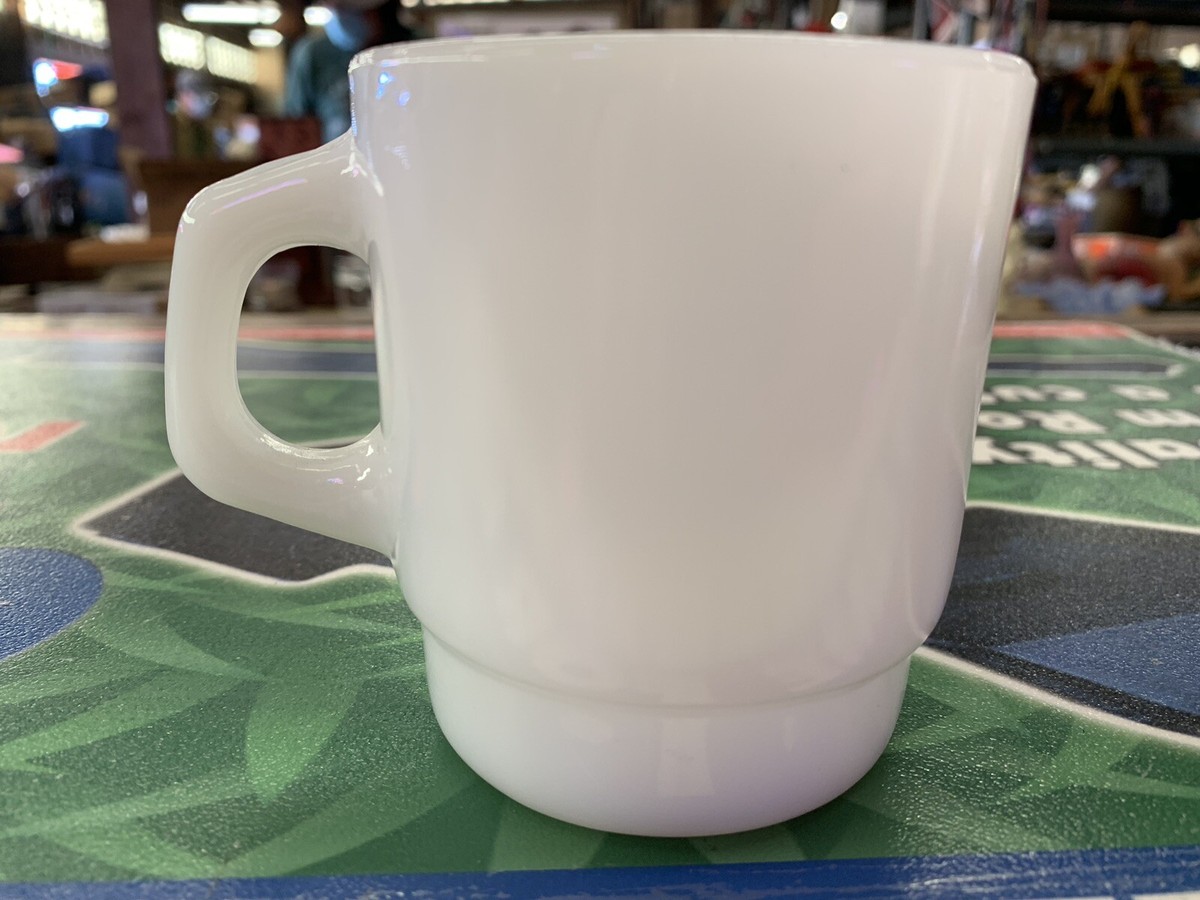 McDonalds Coffee Mug Fire King Anchor Hocking USA Milk Glass Good
