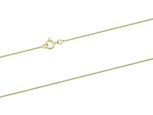 100% Genuine 9k Solid Yellow Gold Diamond cut CURB Chain Necklace 45cm 18" NEW