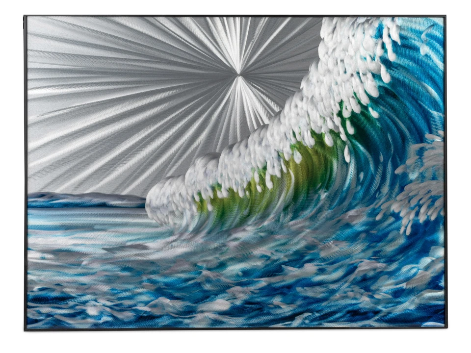 Wunderschönes 3D Wandbild Welle aus Aluminium staubschutz beschichtet 60x80 cm - Bild 1 von 1