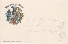 Studentika 1909 Burschenschaft Alemannia Freiburg Studentica Karta Couleur