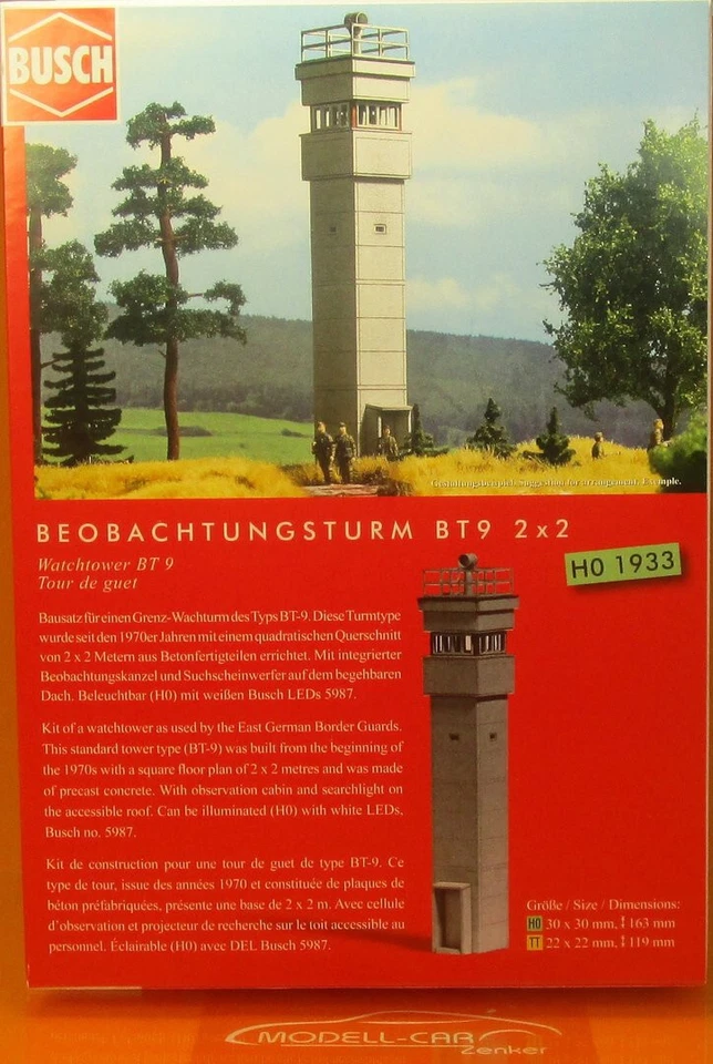 Busch 1933 Bausatz Beobachtungsturm BT9 2x2 H0 NEU !