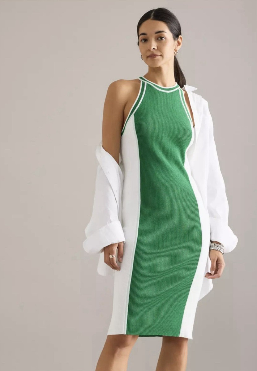 green and white anthropologie dress Maeve by Anthropologie XS Floral Puff Sleeve Ruffle Dress White Green  Cotton