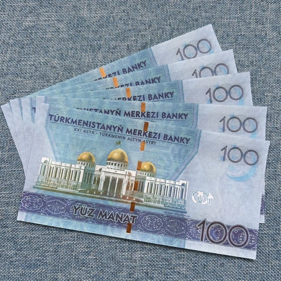 5 PCS Turkmenistan 100 Manat Commemorative Banknote 25th Anniv. Of Neutrality - Image 3 of 4