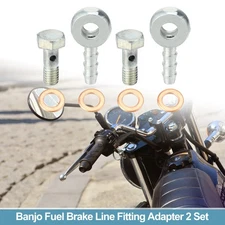 6mm ID 6mm OD Universal Car Banjo Fitting Fuel Line Adapter Connector 2 Set