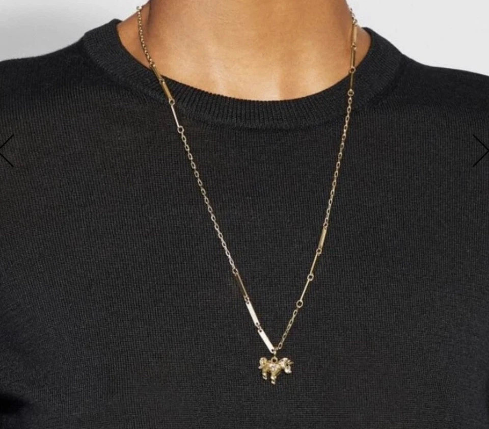 Nuevo Collar Auténtico Coach Unicornio (Uni) Chapado en Oro Foto 3 de 4