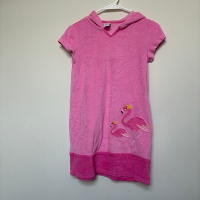 Gymboree Pink Flamingo Hooded Cover Up Girls Size 10 Beach Pool