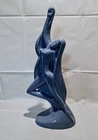 Art Deco Haeger #6041 Contemporary Dance Woman Blue Ceramic Sculpture Statue 24"