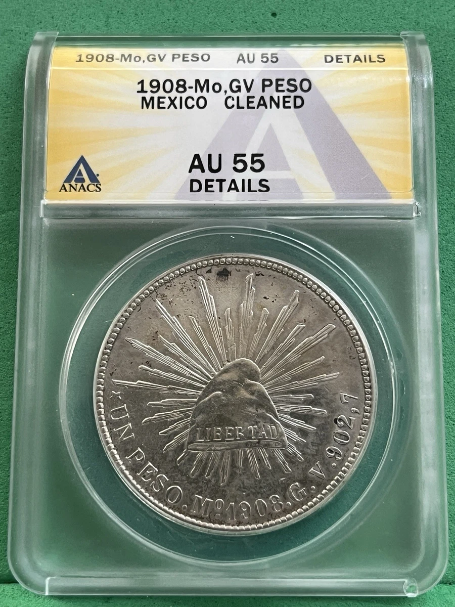 1908年 Mo GV メキシコ ペソ 銀貨 KM#409 EF ハイグレード 1908年 Mo GV メキシコ ペソ 銀貨 KM#409 EF ハイグレード 3*t様 1908
