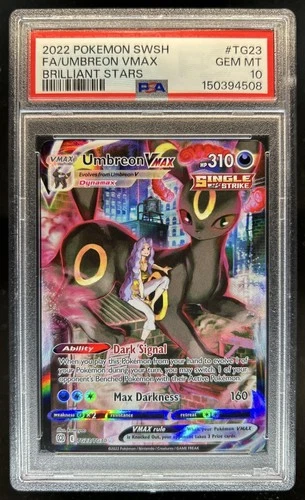 2022 Pokemon SWSH Brilliant Stars Umbreon VMAX Trainer Gallery #TG23/TG30 PSA 10