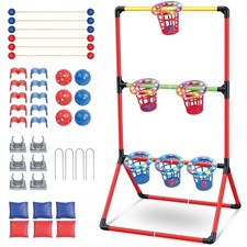 Backyard Lawn Games for Adults Kids - 3-in-1 Yard Pong with 6 Light Up Basket...