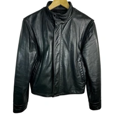 Rubio Leather NYC Black Trucker Moto Jacket MADE IN USA Size 36 Rare Limited 