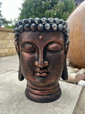 X Large Buddha Head Garden Copper & Silver Pot Planter Decorative Gift