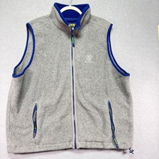 Eddie Bauer EBTEK Fleece Vest Men's XL/TG Gray Blue Zip Pockets Outdoor Casual