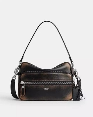 Coach Dakota Crossbody Bag In Loved leather Black Silver Hardware