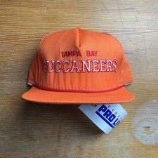 Vtg 80s pro line Tampa bay buccaneers snapback rope hat cap creamsicle NFL New