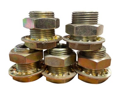 Lot of 5 Brass Bulkhead Fittings 3/8'' x 3/8'' BFC382-66 NOS Industrial