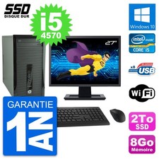 PC Tour HP 400 G1 Ecran 27" Intel Core i5-4570 RAM 8Go SSD 2To Windows 10 Wifi