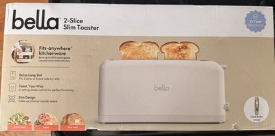 Bella 2 Slice Slim Toaster, Fits-anywhere Kitchenware, 6 Setting Shade Control