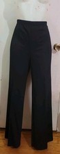 Vintage 70s Black Ribbed Wide Leg Pants Size 11/12 Versatile Funky Boho