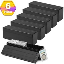 6 Packs Coin Storage Box Case Coin Holder Tray for PCGS NGC PCCB PMGab 20 Slab