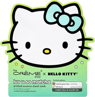 2X The Crème Shop Hello Kitty Luv U So Matcha 3pk Sheet Masks