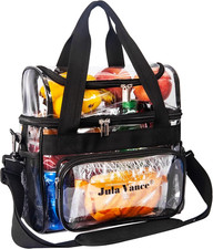 Stadium Approved Double Decker Crossbody Clear Work Bag Transparent PVC Lunch To