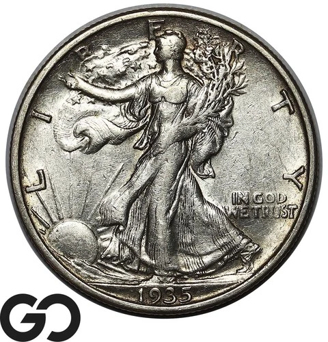 1935-S Walking Liberty Half Dollar, Choice XF Better Date San Francisco Issue